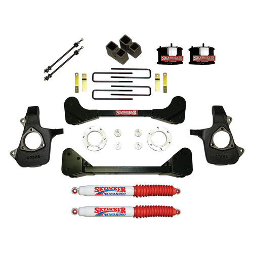 Skyjacker C7360PK-N - Suspension Lift Kit w/Shock Nitro Shocks 4 Inch Lift 07-13 Silverado/Sierra 1500 07 GMC Sierra 1500 Classic Incl. Knuckles Crossmembers Front Spacer Block UBolt
