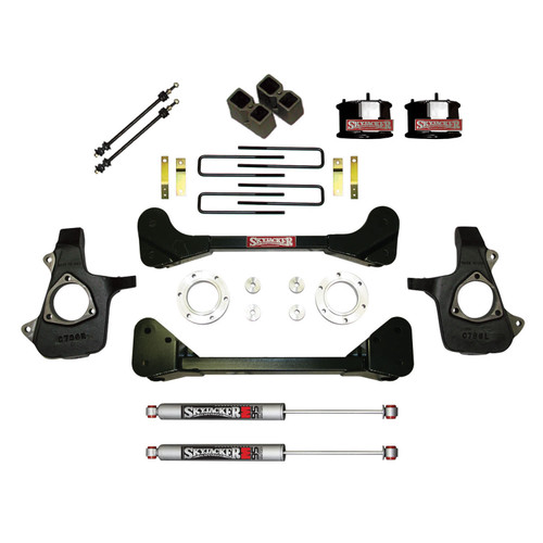 Skyjacker C7360PK-M - Suspension Lift Kit w/Shock M95 Performance Shocks 4 Inch Lift 07-13 Silverado/Sierra 1500 07 GMC Sierra 1500 Classic Incl. Knuckles Crossmembers Front Spacer Block UBolt