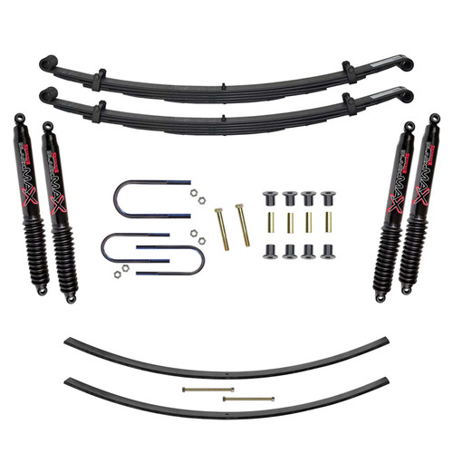 Skyjacker D200CAK-B - Suspension Lift Kit w/Shock Black MAX Shocks 1.5-2 Inch Lift Incl. Front Leaf Springs Front U Bolt Kit Front Bushing Kit Rear Add-A-Leafs