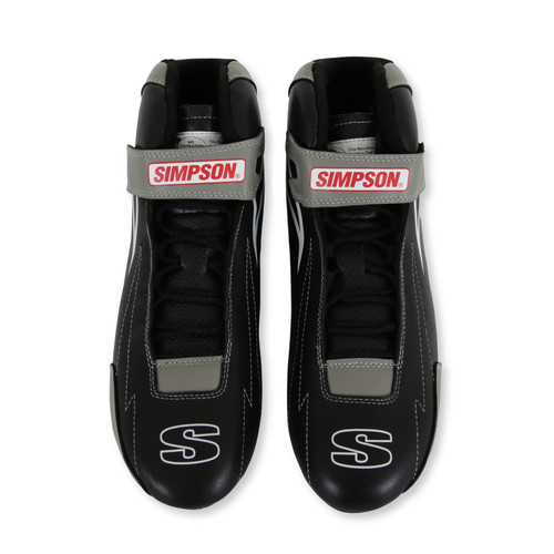 Simpson Safety SC105G - Simpson Racing Supercoil Shoe Black/Grey - 10.5
