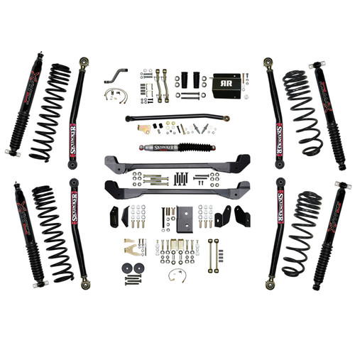 Skyjacker TJ60RR1LTK-B - 97-06 Jeep TJ 6in Dual Rate Long Travel Coils Long Arm RR1 Lift Kit w/ Black Max Shocks