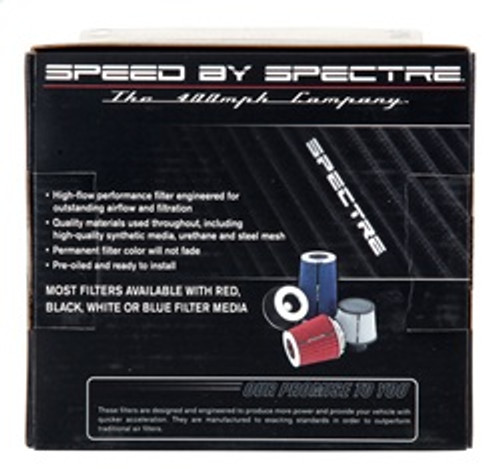 Spectre 8131 - Adjustable Conical Air Filter 5-1/2in. Tall (Fits 3in. / 3-1/2in. / 4in. Tubes) - Black