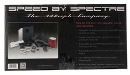 Spectre 9909 - 10-11 Chevy Camaro V6-3.6L F/I Air Intake Kit - Clear Anodized w/Red Filter