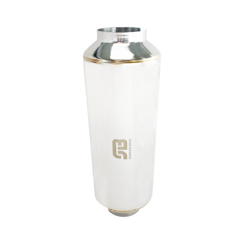 Stainless Bros 615-08913-1000 - 12in Overall Length 3.5in SS304 Polished Finish Lightweight Race Muffler