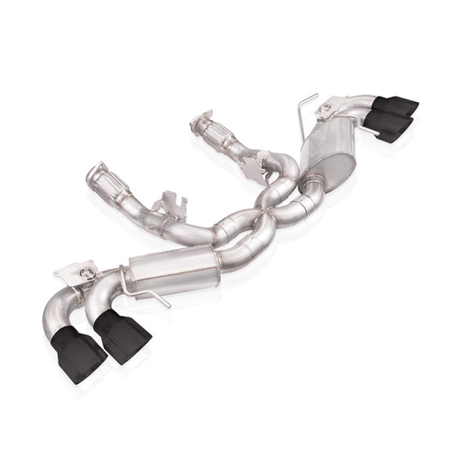 Stainless Works C8CBR-B - 20-21 Chevrolet Corvette C8 6.2L Redline Cat-Back Exhaust w/ Matte Black Tips