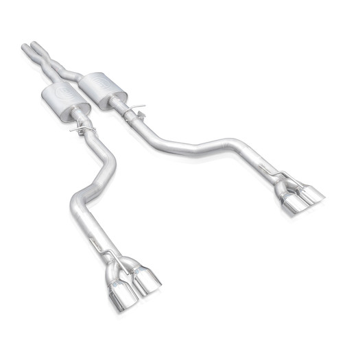 Stainless Works CHAL16CBL4 - 15-19 Dodge Challenger 6.2L/6.4L Hemi 3in Legend Catback X-Pipe w/4in Quad Tips