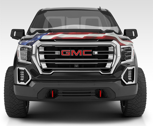 Stampede 2051-41 - 2014-2018 GMC Sierra 1500 Vigilante Premium Hood Protector - Flag