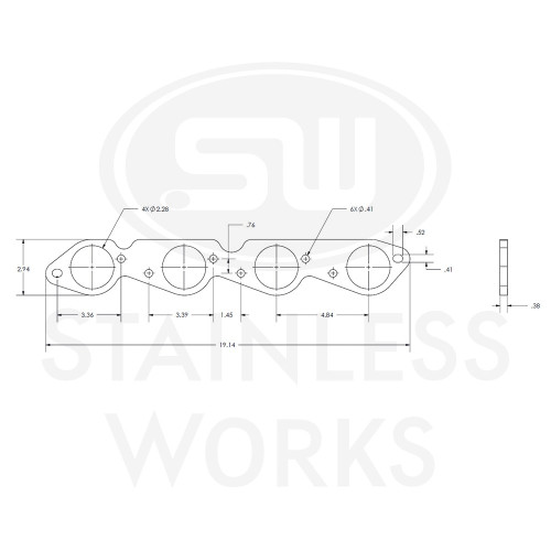 Stainless Works HFBBC225 - Big Block Chevy Round Port Header 304SS Exhaust Flanges 2-1/4in Primaries