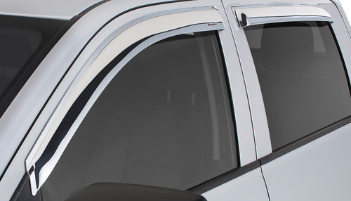 Stampede 6251-8 - 2009-2018 Dodge Ram 1500 Extended Cab Pickup Tape-Onz Sidewind Deflector 4pc - Chrome