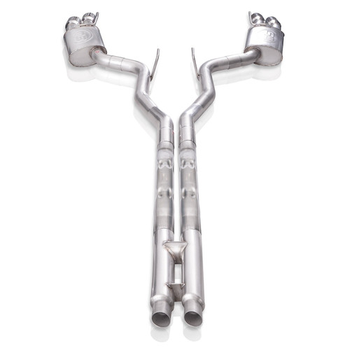 Stainless Works M18CBHFCL - 2018+ Ford Mustang GT 3in Legend Series Catback H-Pipe w/Active Valves & Quad Tips
