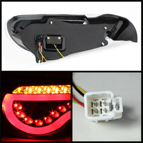 Spyder 5072009 - Scion FRS 12-14/Subaru BRZ 12-14 Light Bar LED Tail Lights Black ALT-YD-SFRS12-LBLED-BK