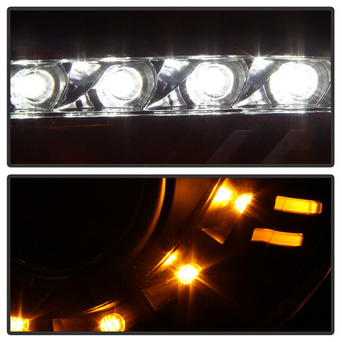 Spyder 5075413 - Scion FRS 12-14 Projector Headlights DRL LED Black PRO-YD-SFRS12-BK