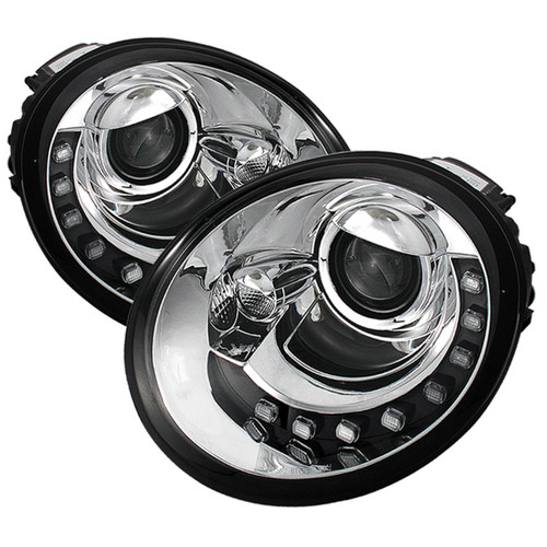 Spyder 5080554 - Volkswagen Beetle 1998-2005 Projector Headlights DRL Chrome PRO-YD-VB98-DRL-C
