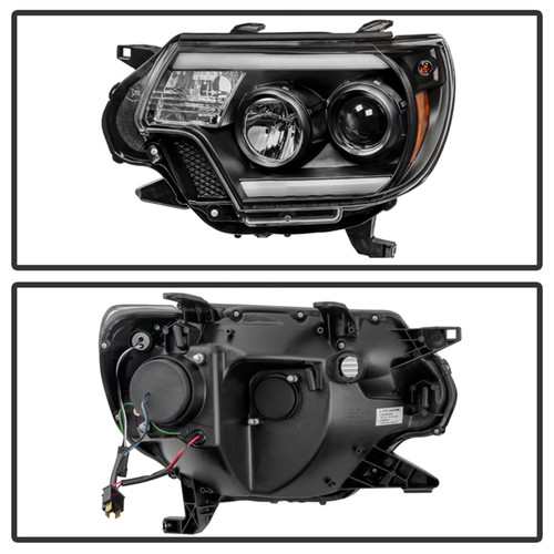 Spyder 5081711 - Toyota Tacoma 12-15 Projector Headlights Light Bar DRL Black PRO-YD-TT12-LBDRL-BK