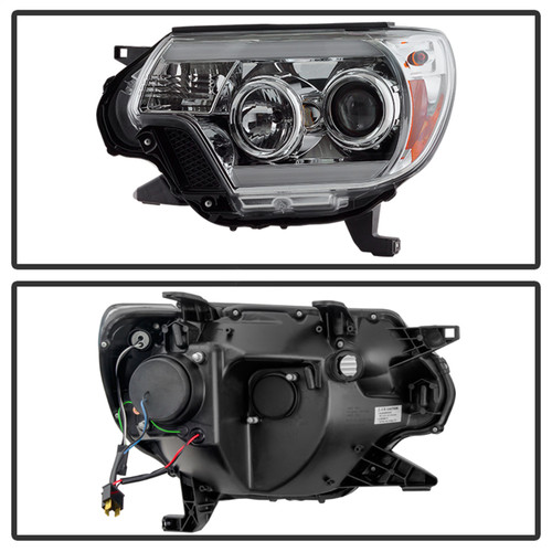 Spyder 5081704 - Toyota Tacoma 12-16 Projector Headlights Light Bar DRL Chrome PRO-YD-TT12-LBDRL-C