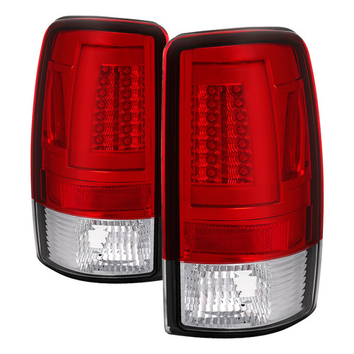 Spyder 5084163 - 00-06 Chevy Suburban 1500/2500 V2 Light Bar LED Tail Lights -Red Clr (ALT-YD-CD00V2-LBLED-RC)