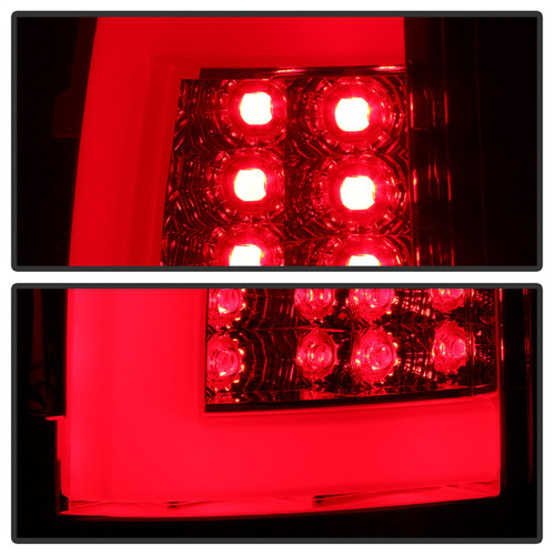 Spyder 5084163 - 00-06 Chevy Suburban 1500/2500 V2 Light Bar LED Tail Lights -Red Clr (ALT-YD-CD00V2-LBLED-RC)