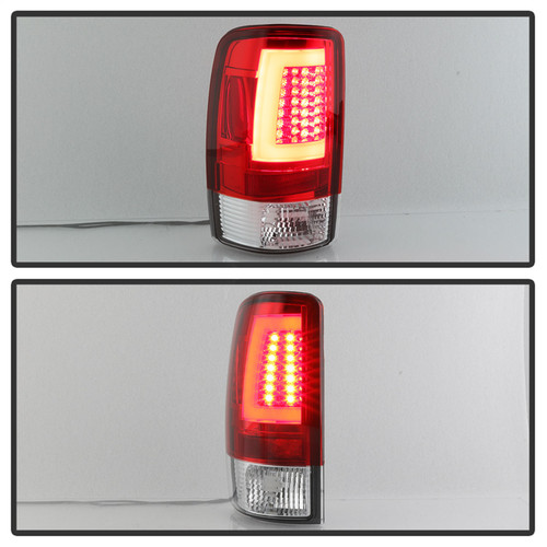 Spyder 5084163 - 00-06 Chevy Suburban 1500/2500 V2 Light Bar LED Tail Lights -Red Clr (ALT-YD-CD00V2-LBLED-RC)