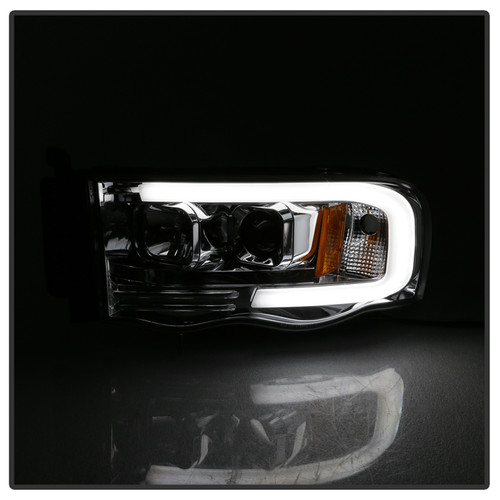 Spyder 5084613 - Dodge Ram 1500 02-05 V2 Projector Headlights - Light Bar DRL - Chrome PRO-YD-DR02V2-LB-C
