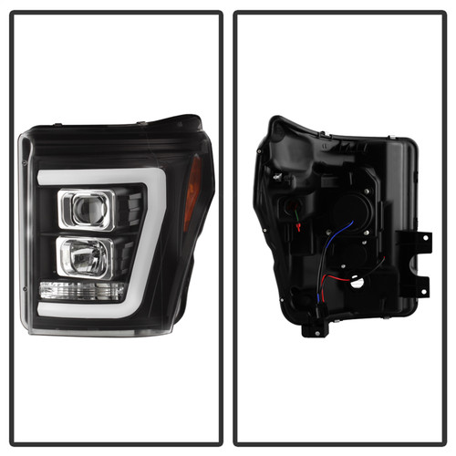 Spyder 5084460 - Ford F-250/F-350/F450 Super Duty 11-16 V2 Projector Headlights - Black (PRO-YD-FS11V2-LB-BK)