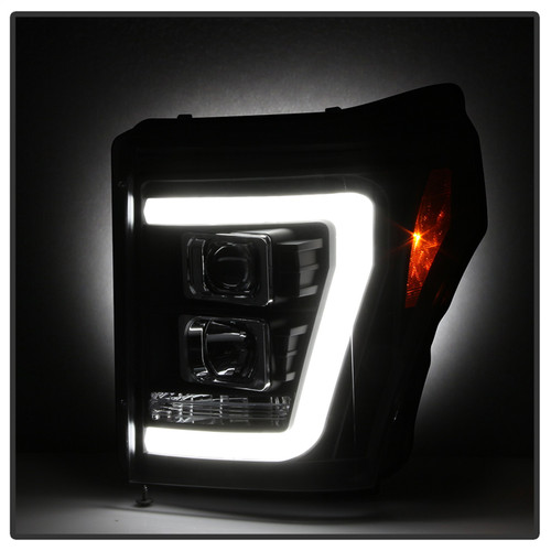Spyder 5084460 - Ford F-250/F-350/F450 Super Duty 11-16 V2 Projector Headlights - Black (PRO-YD-FS11V2-LB-BK)