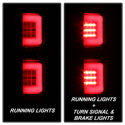 Spyder 5084224 - 09-14 Ford F150 V2 Light Bar LED Tail Lights - Red Clear (ALT-YD-FF15009V2-LBLED-RC)