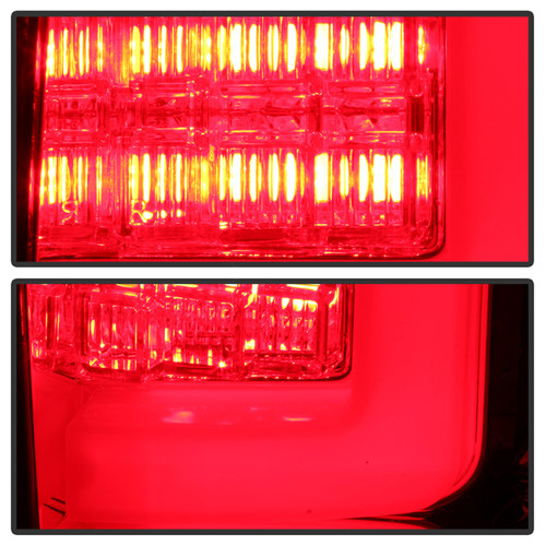 Spyder 5084224 - 09-14 Ford F150 V2 Light Bar LED Tail Lights - Red Clear (ALT-YD-FF15009V2-LBLED-RC)