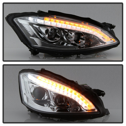 Spyder 5083906 - Mercedes W221 S Class 07-09 Headlights - HID Model Only - Chrome PRO-YD-MBW22107-HID-DRL-C