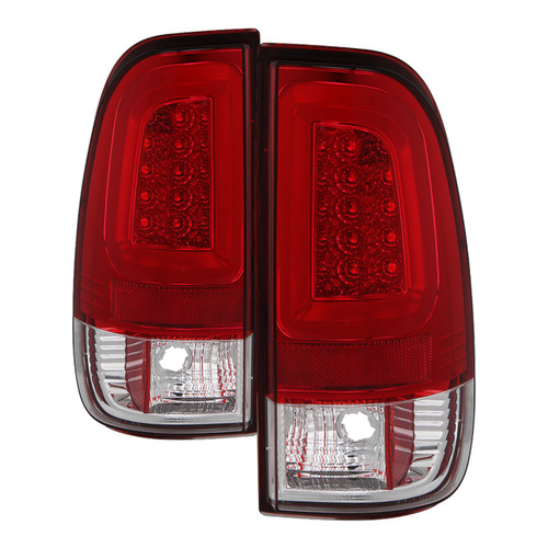 Spyder 5084453 - 97-03 Ford F150 Stylsd. F250 V3 Light Bar LED Tail Lights - Red/Clr ALT-YD-FF15097V3-LBLED-RC