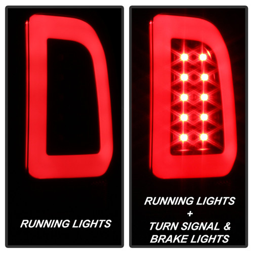 Spyder 5084712 - 08-16 Ford Super Duty F-250 V3 Light Bar LED Tail Lights - Black (ALT-YD-FS07V3-LBLED-BK)