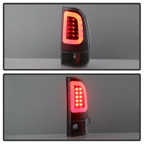 Spyder 5084712 - 08-16 Ford Super Duty F-250 V3 Light Bar LED Tail Lights - Black (ALT-YD-FS07V3-LBLED-BK)