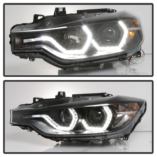 Spyder 5086754 - 12-14 BMW F30 3 Series 4DR Projector Headlights - Black PRO-YD-BMWF3012-AFSHID-BK