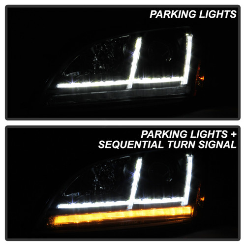 Spyder 5086891 - 08-15 Audi TT (HID Model Only) Projector Headlights - Sequential Signal - Black