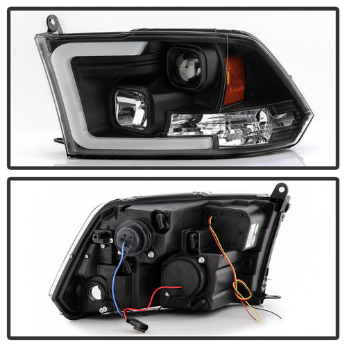 Spyder 5086266 - 09-16 Dodge Ram 1500 Ver 2 Proj Headlight - Light Bar Turn Signal - Blk - PRO-YD-DR09V2-SB-BK