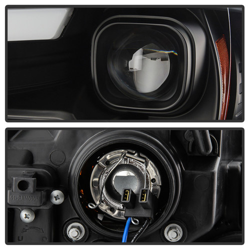 Spyder 5086266 - 09-16 Dodge Ram 1500 Ver 2 Proj Headlight - Light Bar Turn Signal - Blk - PRO-YD-DR09V2-SB-BK