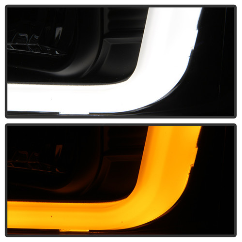 Spyder 5086228 - 08-10 Ford F-250 SD Projector Headlights V2-Switch Back Light Bar-Black PRO-YD-FS08V2-SBLB-BK