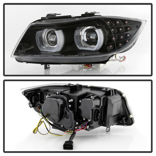 Spyder 5086495 - 09-12 BMW E90 3-Series 4DR HID w/ AFS Only - LED Turn - Black - PRO-YD-BMWE9009-AFSHID-BK