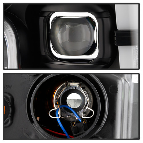 Spyder 5086280 - Ford F-250/F-350/F450 Super Duty 17-18 Projector Headlights Black PRO-YD-FS17-SBSEQ-BK
