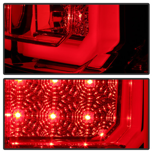 Spyder 5085450 - 07-13 Toyota Tundra V2 Light Bar LED Tail Lights - Red Clear ALT-YD-TTU07V2-LB-RC