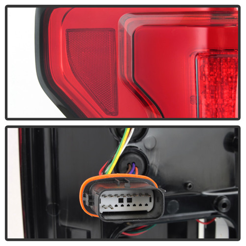 Spyder 5085320 - 15-18 Ford F-150 LED Tail Lights (w/Blind Spot) - Red Clear (ALT-YD-FF15015BS-LBLED-RC)