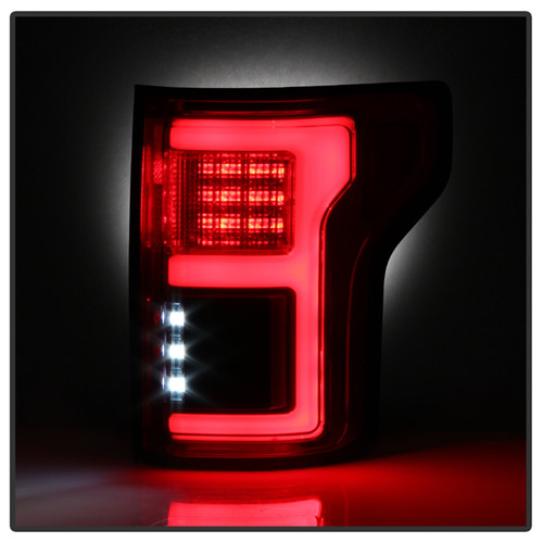 Spyder 5085320 - 15-18 Ford F-150 LED Tail Lights (w/Blind Spot) - Red Clear (ALT-YD-FF15015BS-LBLED-RC)