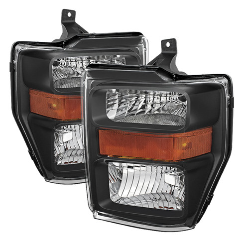 Spyder 9022418 - Xtune Ford F250/350/450 Super Duty 08-10 OEM Headlights Black HD-JH-FS08-AM-BK