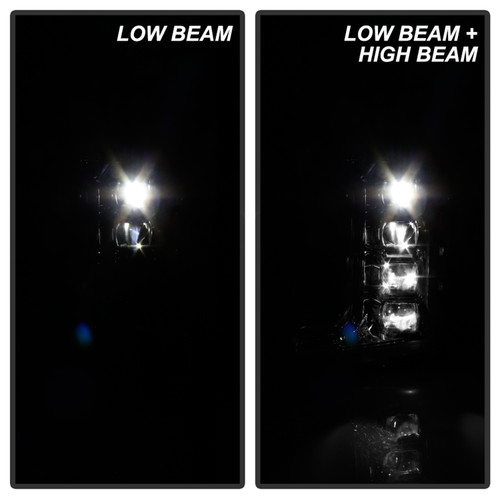 Spyder 5087447 - Ford F-250/F-350/F450 17-18 Full LED Headlights Black PRO-YD-FS17HALAP-SEQ-C