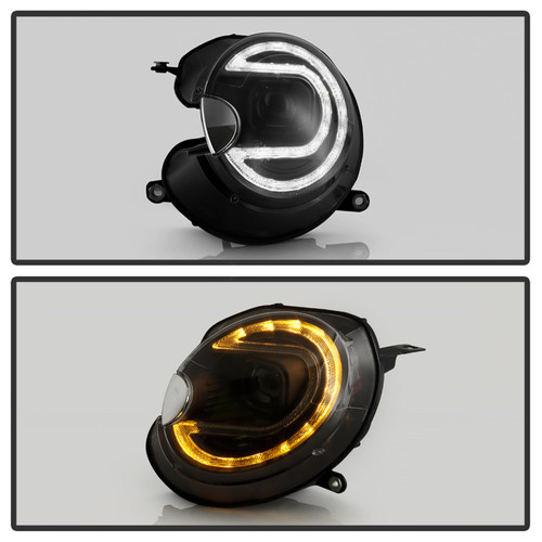 Spyder 5088215 - Mini Cooper 07-12 V2 Halogen Model Only Projector Headlights - Black PRO-YD-MC07V2SI-SBLB-BK