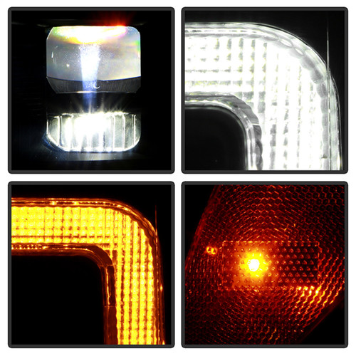 Spyder 5088635 - Apex 20-22 Ford F250/F350 (Halogen) High-Power LED Headlights - Black PRO-YD-FS20HALAP-SEQ-BK