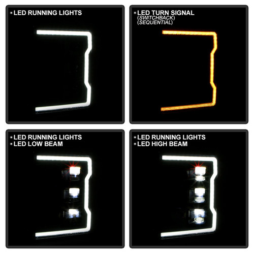 Spyder 5088635 - Apex 20-22 Ford F250/F350 (Halogen) High-Power LED Headlights - Black PRO-YD-FS20HALAP-SEQ-BK