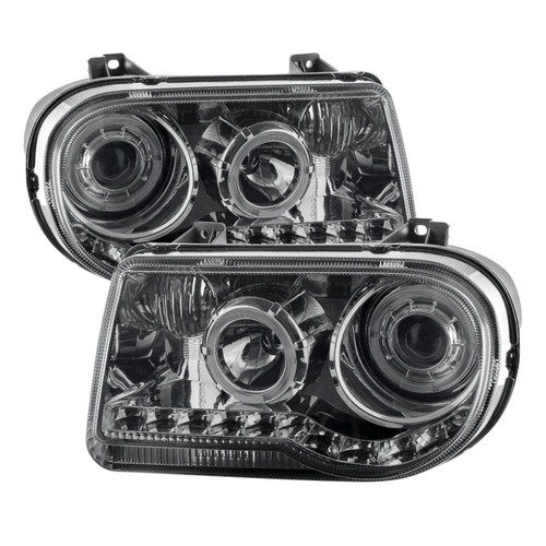 Spyder 9027758 - Xtune Chrysler 300C 05-10 ( Not 300 ) Halo Projector Headlights Smoke PRO-JH-C300C-LED-SM