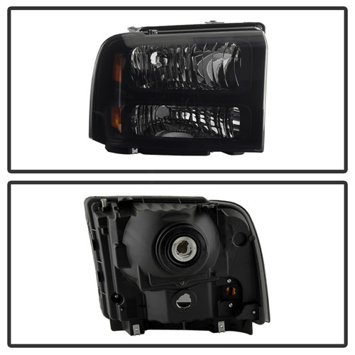 Spyder 9030444 - Xtune Ford F250/350/450 Super Duty 05-07 Crystal Headlights Black Smoked HD-JH-FS05-AM-BSM