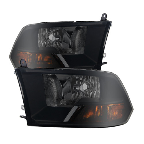 Spyder 9030376 - Xtune Dodge Ram 1500 09-12 ( Non Quad Headlights ) Crystal Headlights Black Smoked HD-JH-DR09-AM-BSM