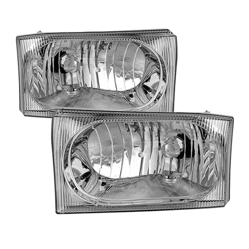 Spyder 9031403 - Xtune Ford F250 F350 F450 Superduty Excursion 99-04 OEM Style Headlights Chrome HD-JH-FF25099-OE-C